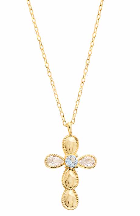 Cubic Zirconia Cross Pendant Necklace