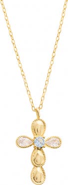 ATHRA LUXE Cubic Zirconia Cross Pendant Necklace