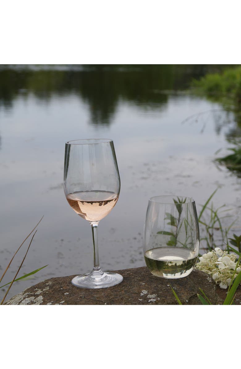 Fortessa Set of 6 Outdoor Stemless Wine Glasses, Alternate, color, Clear
