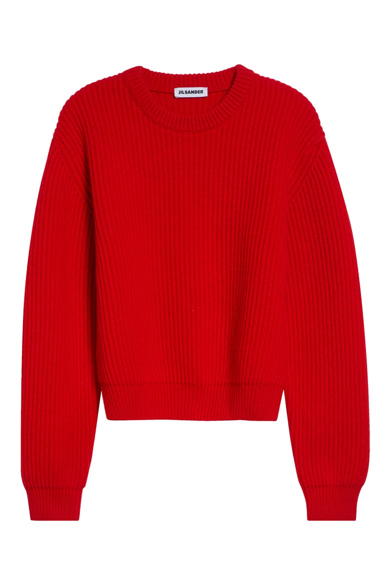 Wool Crop Sweater, Alternate, color, POPPY