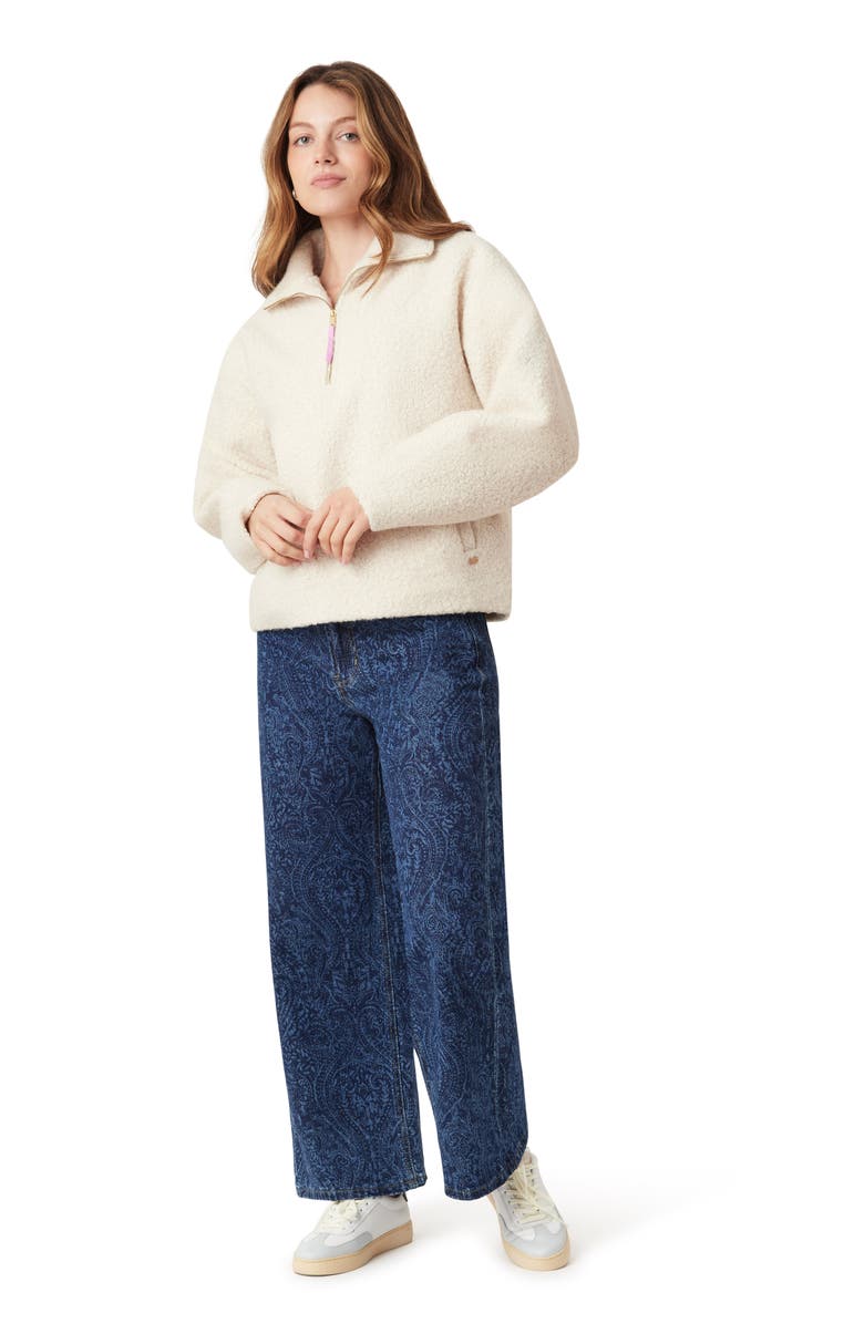 Scotch & Soda Quarter Zip Pullover, Alternate, color, Ivory Boucle