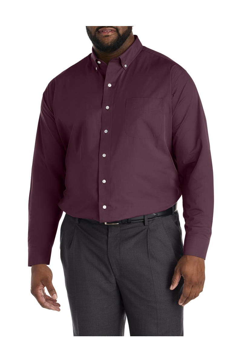 Oak Hill by DXL Big & Tall Solid Tech Sport Shirt, Main, color, Port Royale