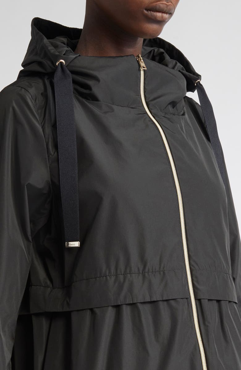 Herno Techno Taffeta A-Line Parka, Alternate, color, Black
