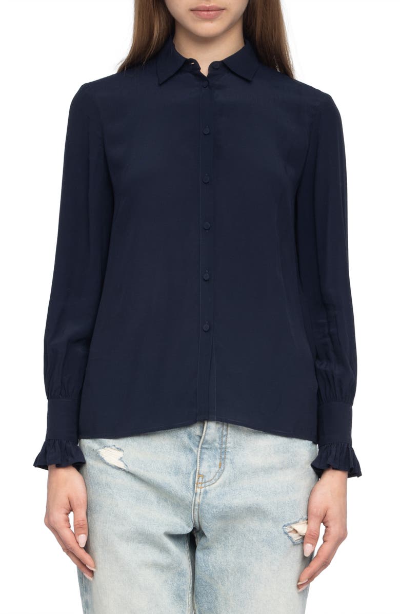 Zadig & Voltaire Thely Frill Button-Up Shirt Shirt, Main, color, 