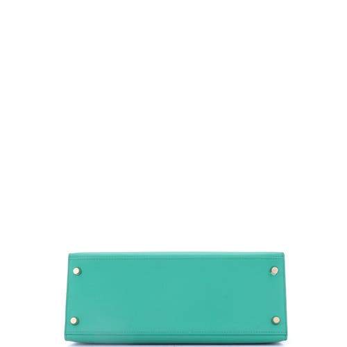 Pre-owned Hermes Hermes Kelly Handbag Green Epsom With Gold Hardware 28 In Green