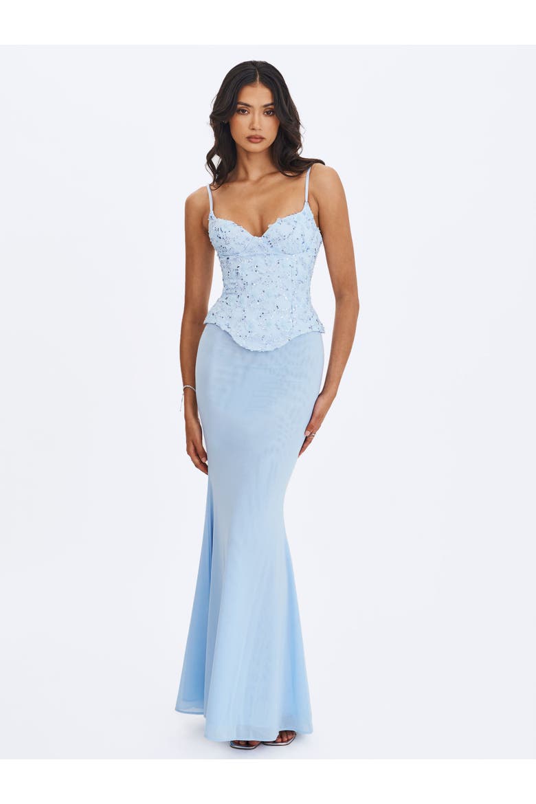 Aurielle Sweetheart Mermaid Peplum Maxi Dress, Alternate, color, Baby Blue