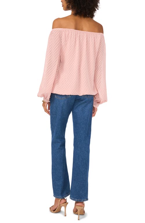 VINCE CAMUTO VINCE CAMUTO OFF THE SHOULDER TIE HEM CLIP SQUARE TOP 