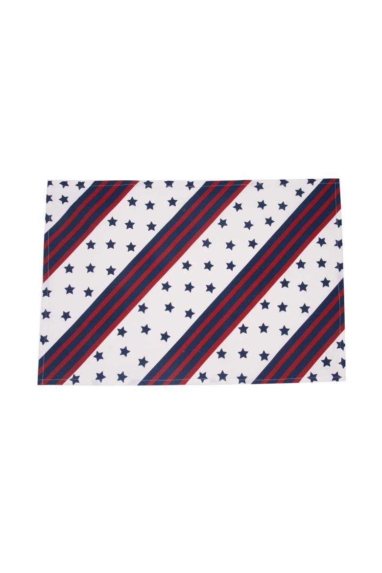 Freedom Star Patriotic 100% Cotton Graphic Print Set of 2 Handtowels, Alternate, color, Blue