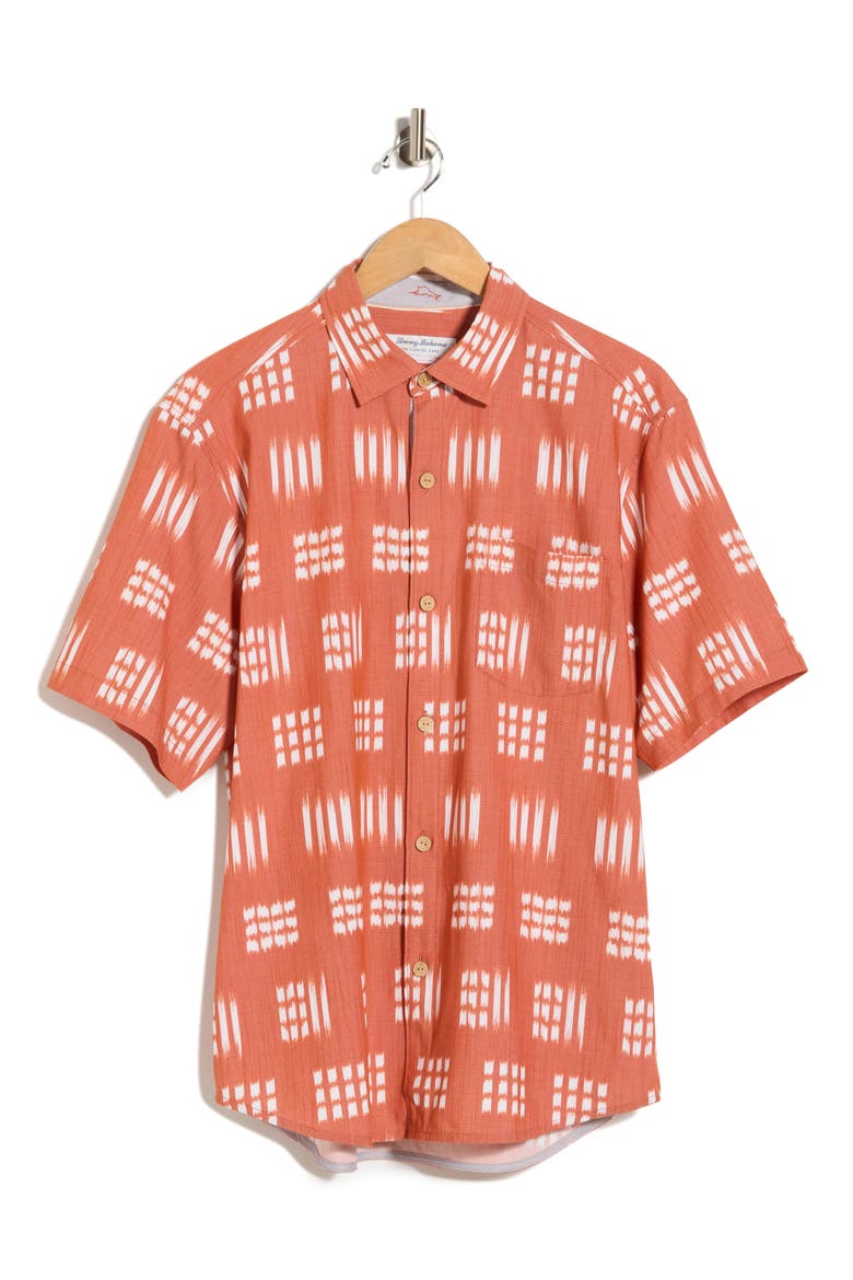 Coastal Ease Aqua Kay Short Sleeve Button-Up Shirt, Main, color, WINTER