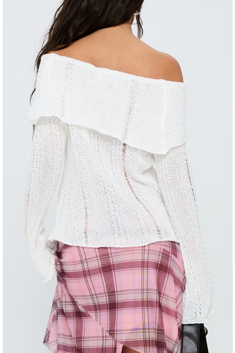 So Gone Off the Shoulder Sweater, Alternate, color, WHITE