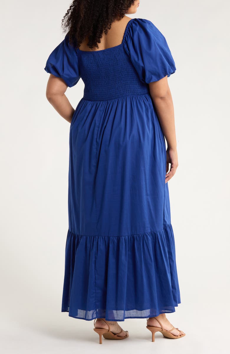 SUGARLIPS Bluebell Smocked Cotton Maxi Dress, Alternate, color, Navy