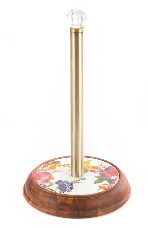 Flower Market Wood Paper Towel Holder