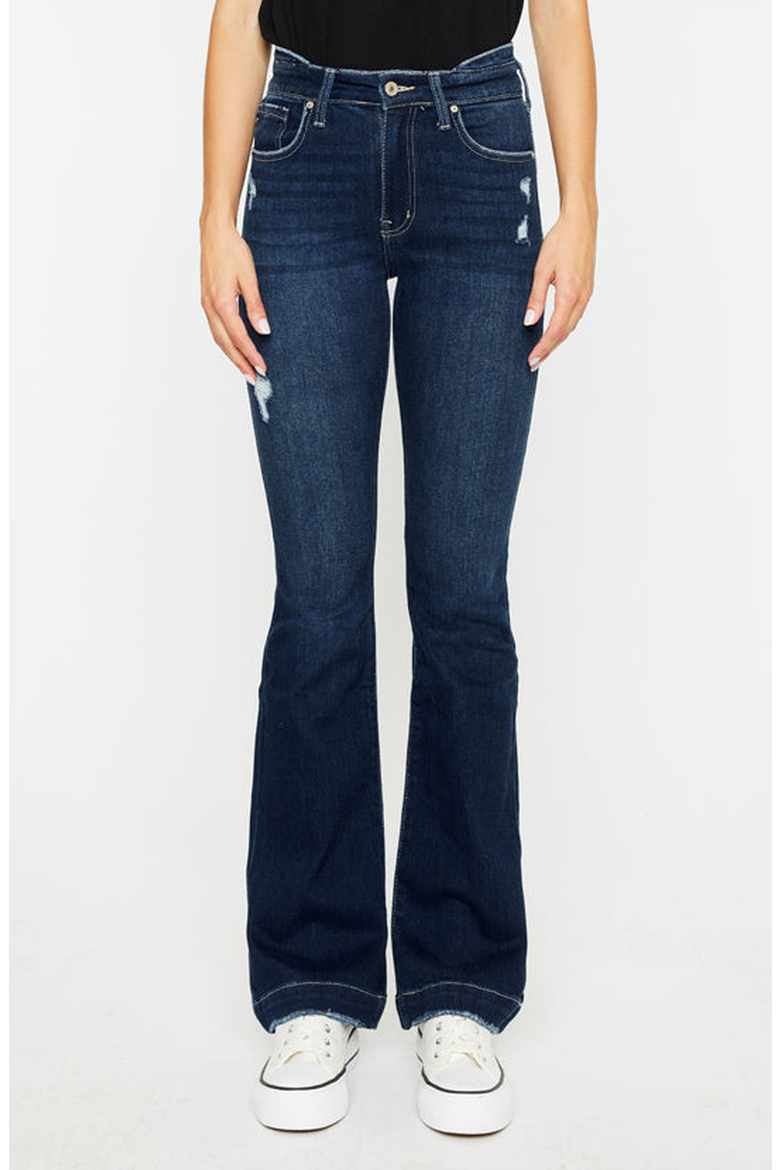 Akita High Rise Bootcut Stretch Jeans, Main, color, Dark Wash