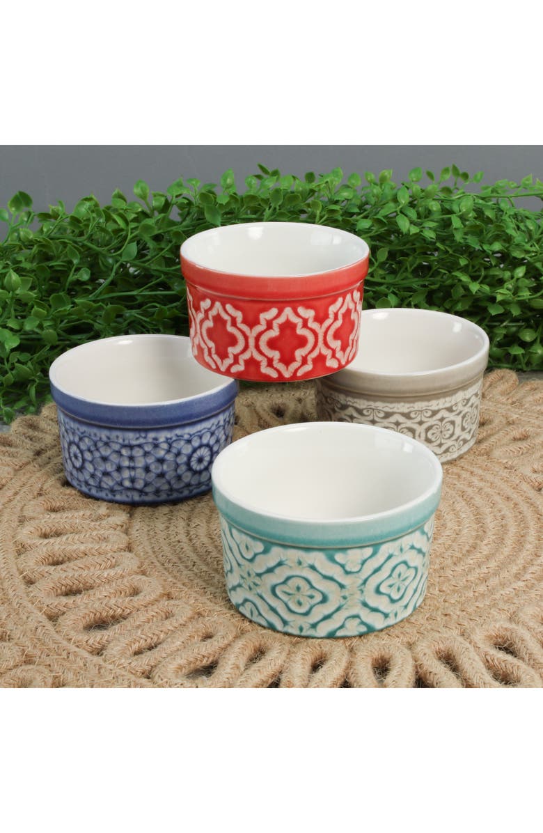 BIA Cordon Bleu Set of 4 Stoneware Dominique Ramekins, Alternate, color, Multi