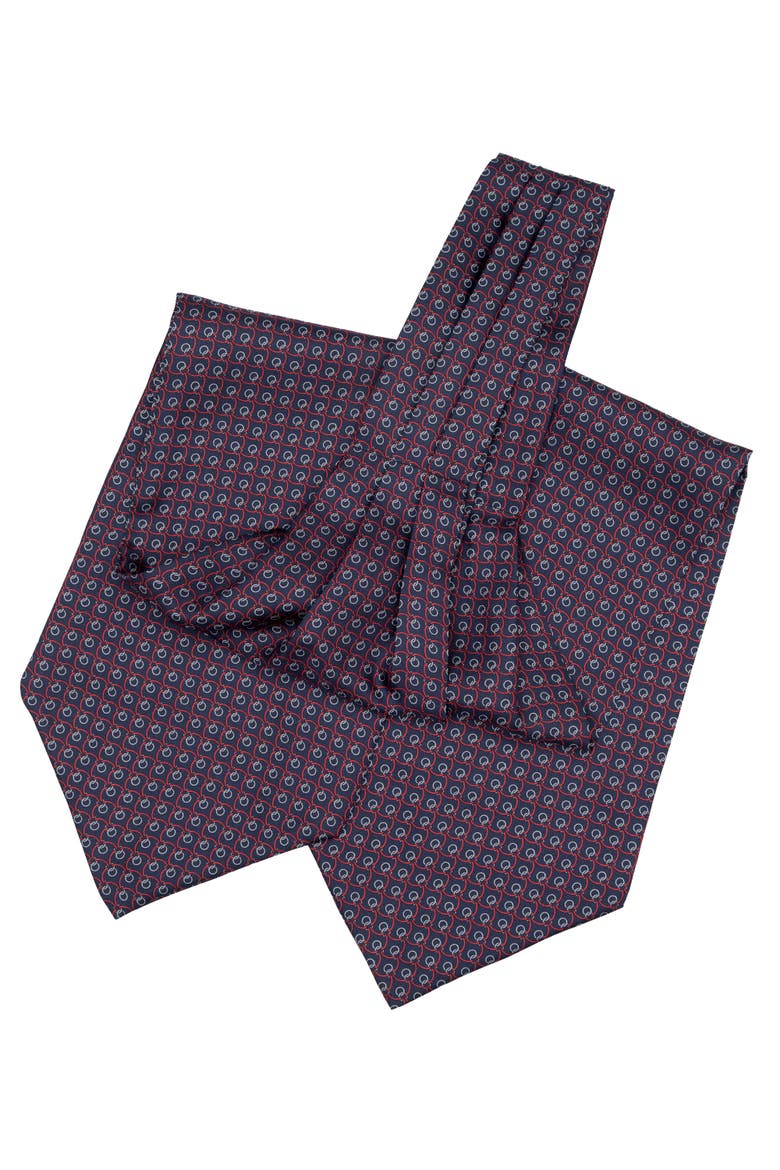 Rinaldo - Silk Ascot Cravat Tie for Men, Alternate, color, Burgundy & Navy