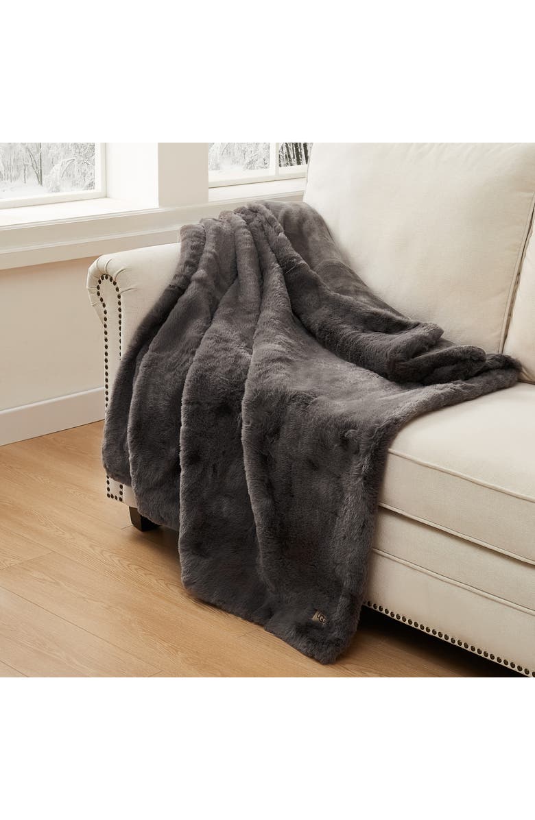 UGG<sup>®</sup> Euphoria Throw Blanket, Alternate, color, Charcoal/Charcoal