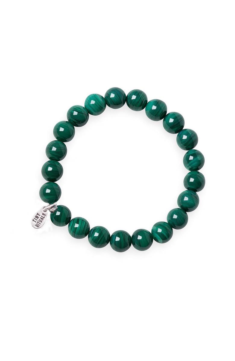 Tiny Rituals Genuine Real Malachite Energy Bracelet, Main, color, Malachite Green