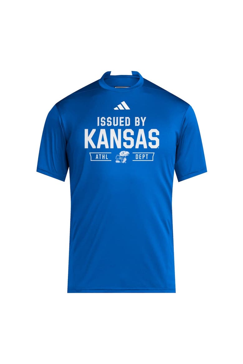 Men's adidas Royal Kansas Jayhawks 2025 Training Performance Team T-Shirt, Alternate, color, Royal