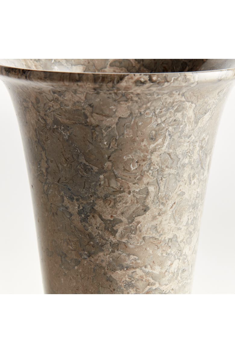 Claria Footed Vase - Gray Marble - Unique Veining Design, Alternate, color, Gray