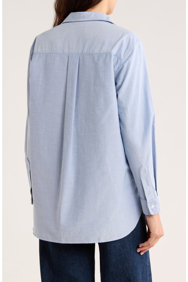 Boyfriend Cotton Button-Up Shirt, Alternate, color, GREY OXFOR