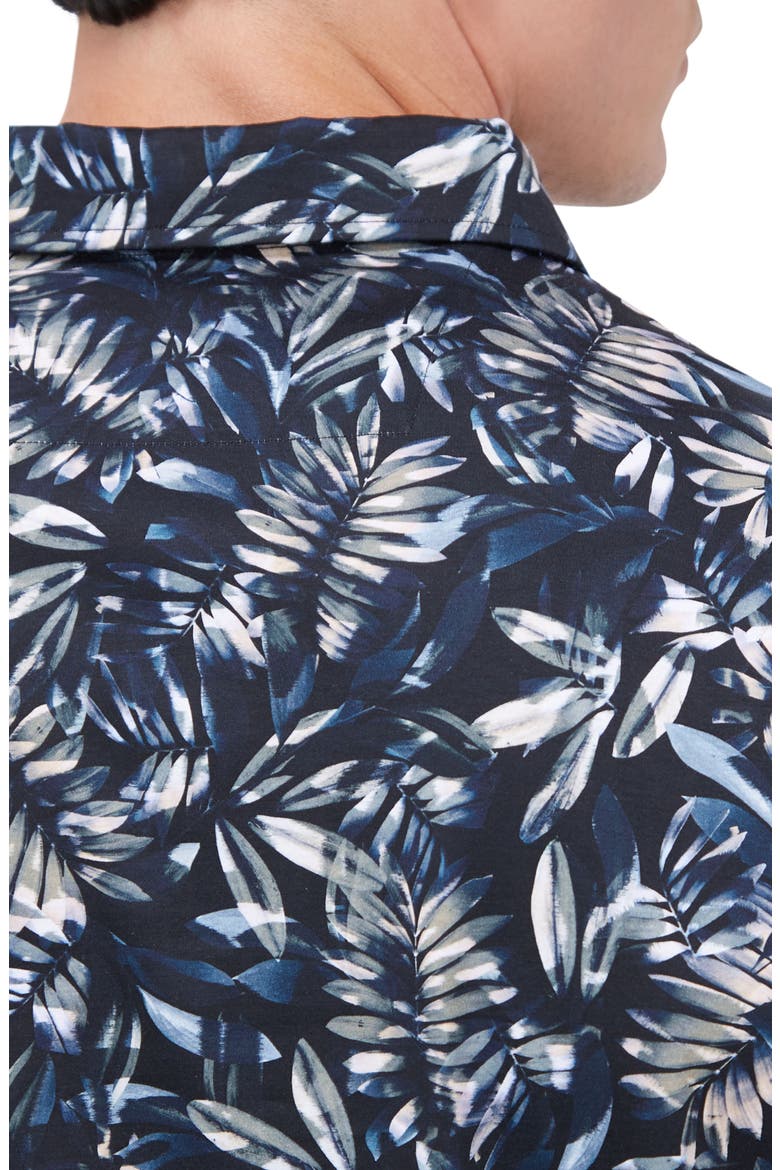 Hendrix Digital Leaf Print Pima Cotton Polo, Alternate, color, BLACK