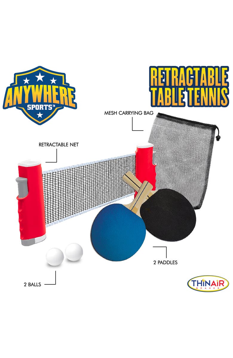 Anywhere Sports Retractable Table Tennis Set, 6pc Game, Alternate, color, 
