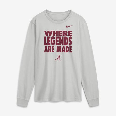 Men's Nike  Gray Alabama Crimson Tide 2026 Sideline Slogan Dri-FIT Long Sleeve T-Shirt
