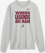 Nike Men's Nike Gray Alabama Crimson Tide 2026 Sideline Slogan Dri-FIT Long Sleeve T-Shirt