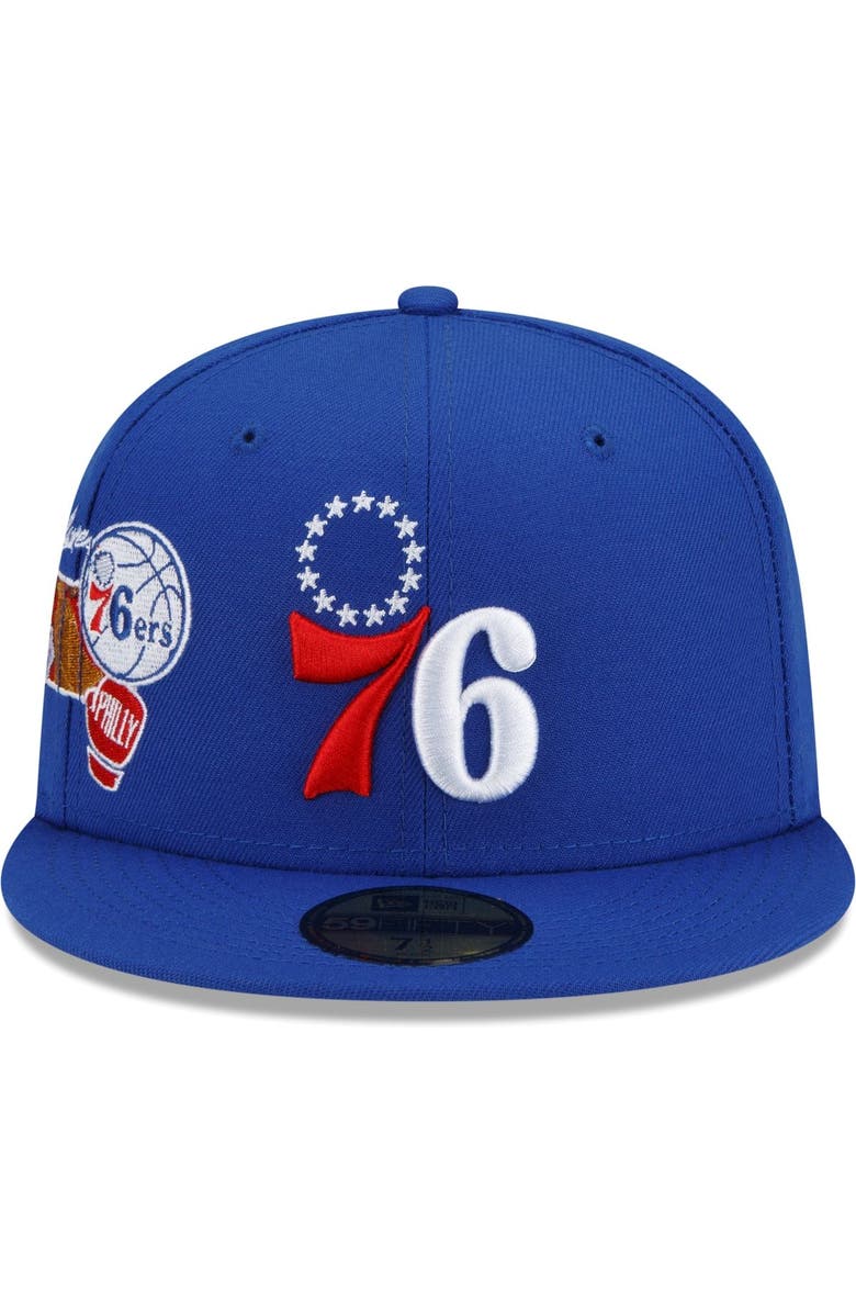 New Era Men's New Era Royal Philadelphia 76ers City Cluster 59FIFTY Fitted Hat, Alternate, color, 