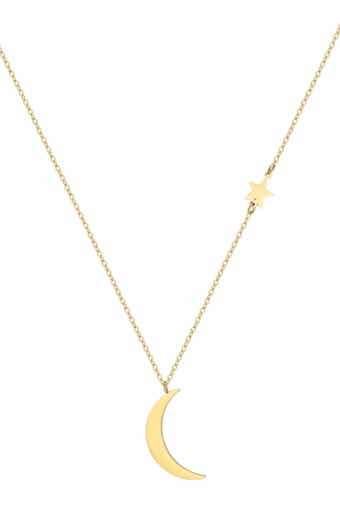 Moon & Star Pendant Necklace