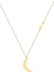 Adornia Moon & Star Pendant Necklace
