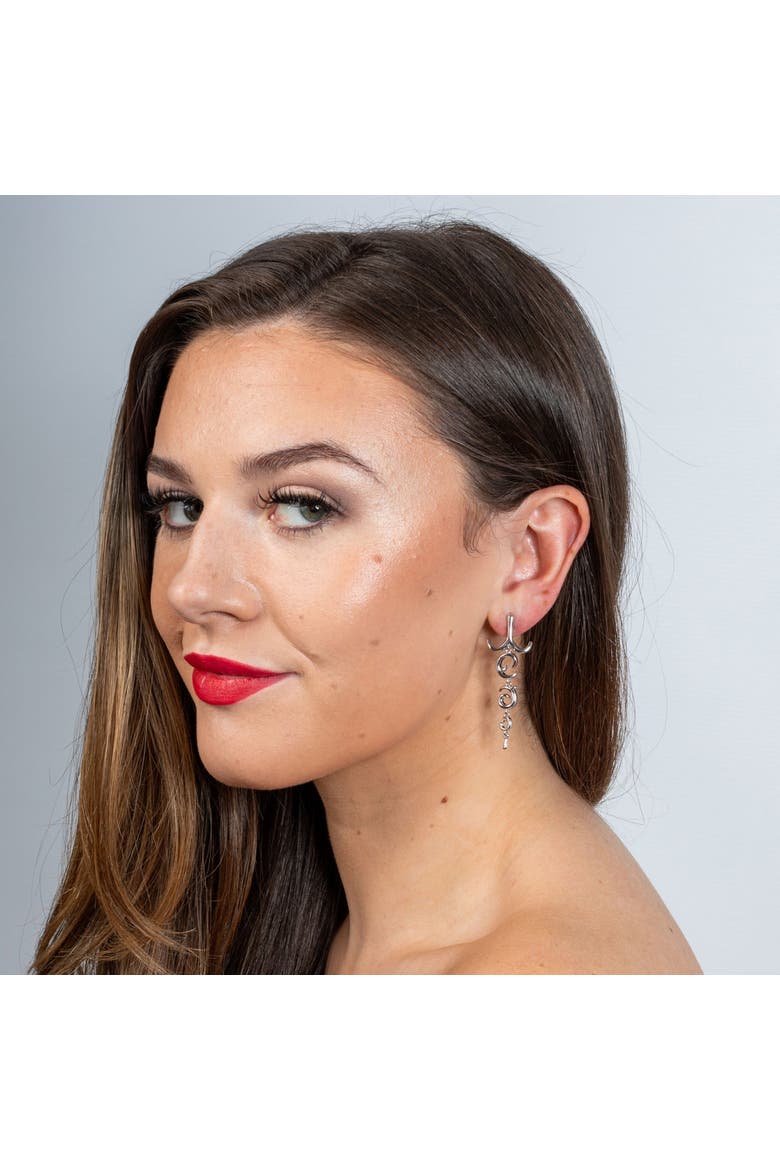 Element Chandelier Earrings, Alternate, color, Sterling Silver