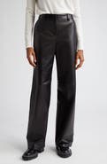 Lafayette 148 New York Sullivan Wide Leg Lambskin Leather Pants