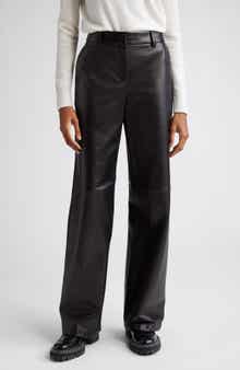 Sullivan Wide Leg Lambskin Leather Pants