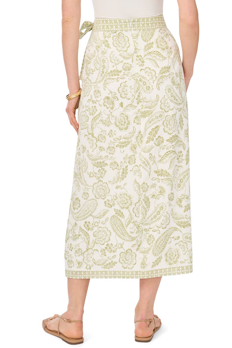 Mixed Print Wrap Skirt, Alternate, color, SAGE