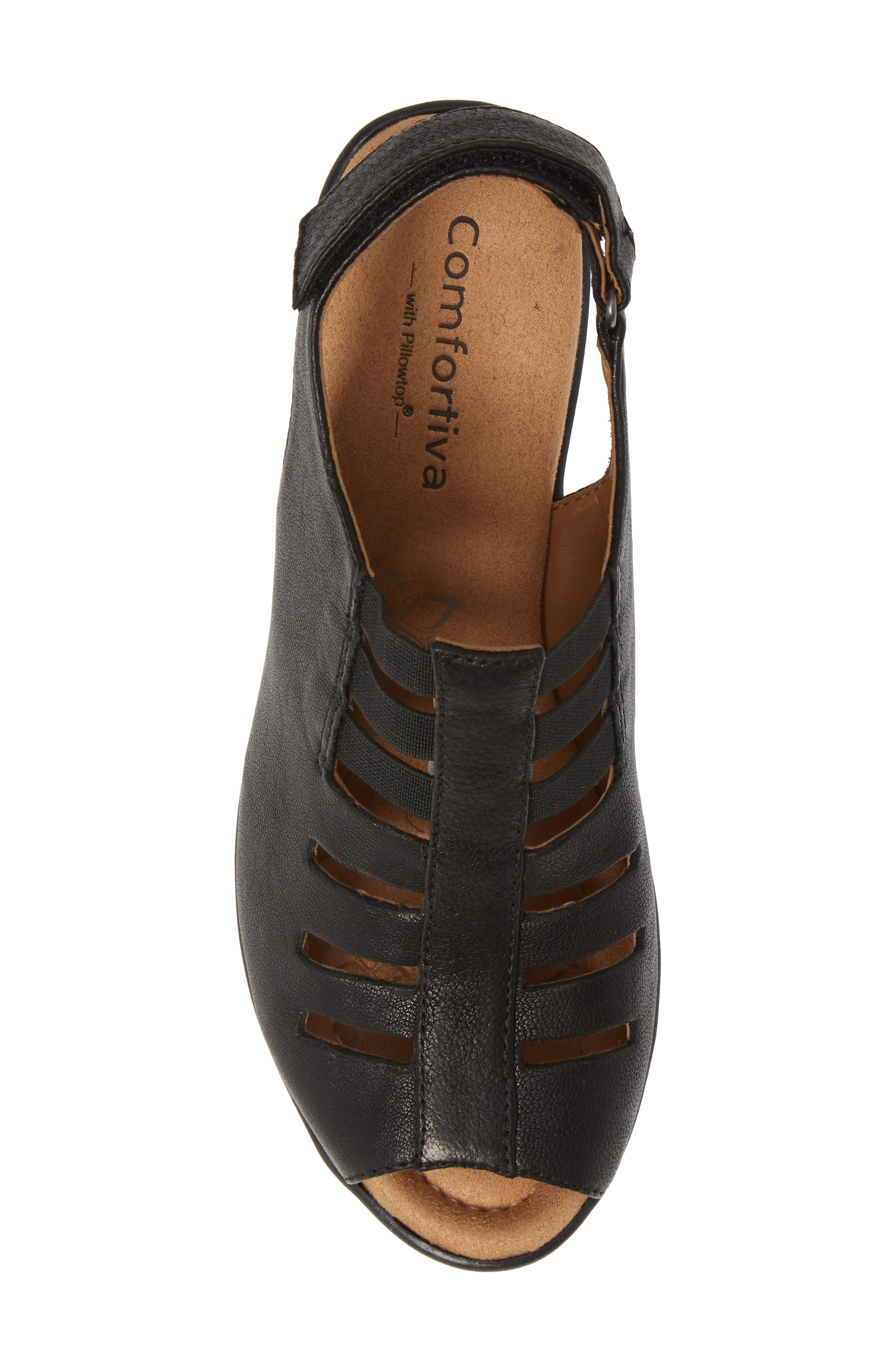 Faye Sandal, Alternate, color, BLACK LEATHER