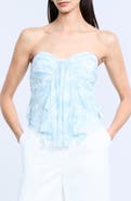 BCBGMAXAZRIA Print Mesh Corset Top