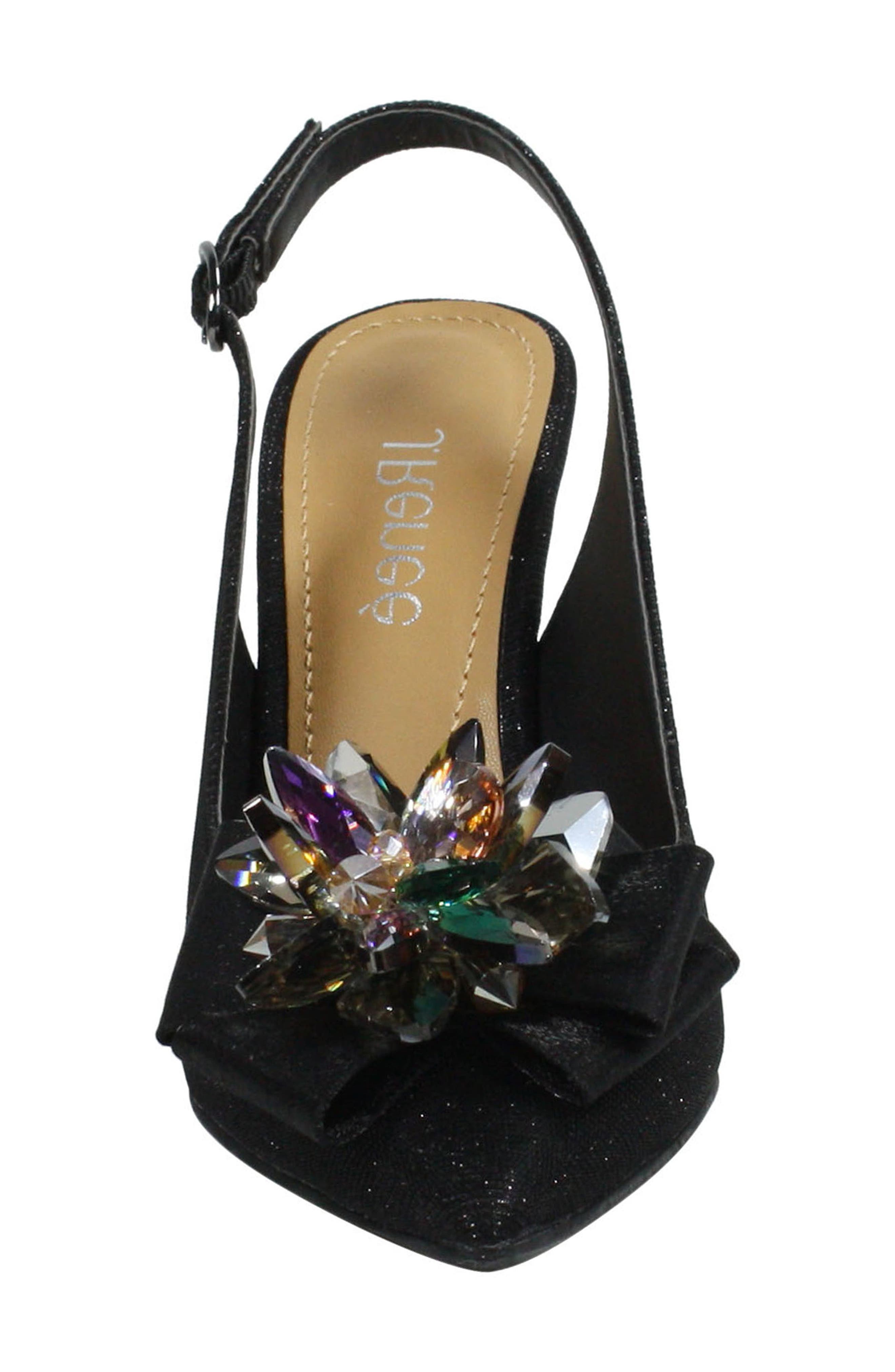 Denyell Slingback Pump, Alternate, color, BLACK GLITTER FABRIC