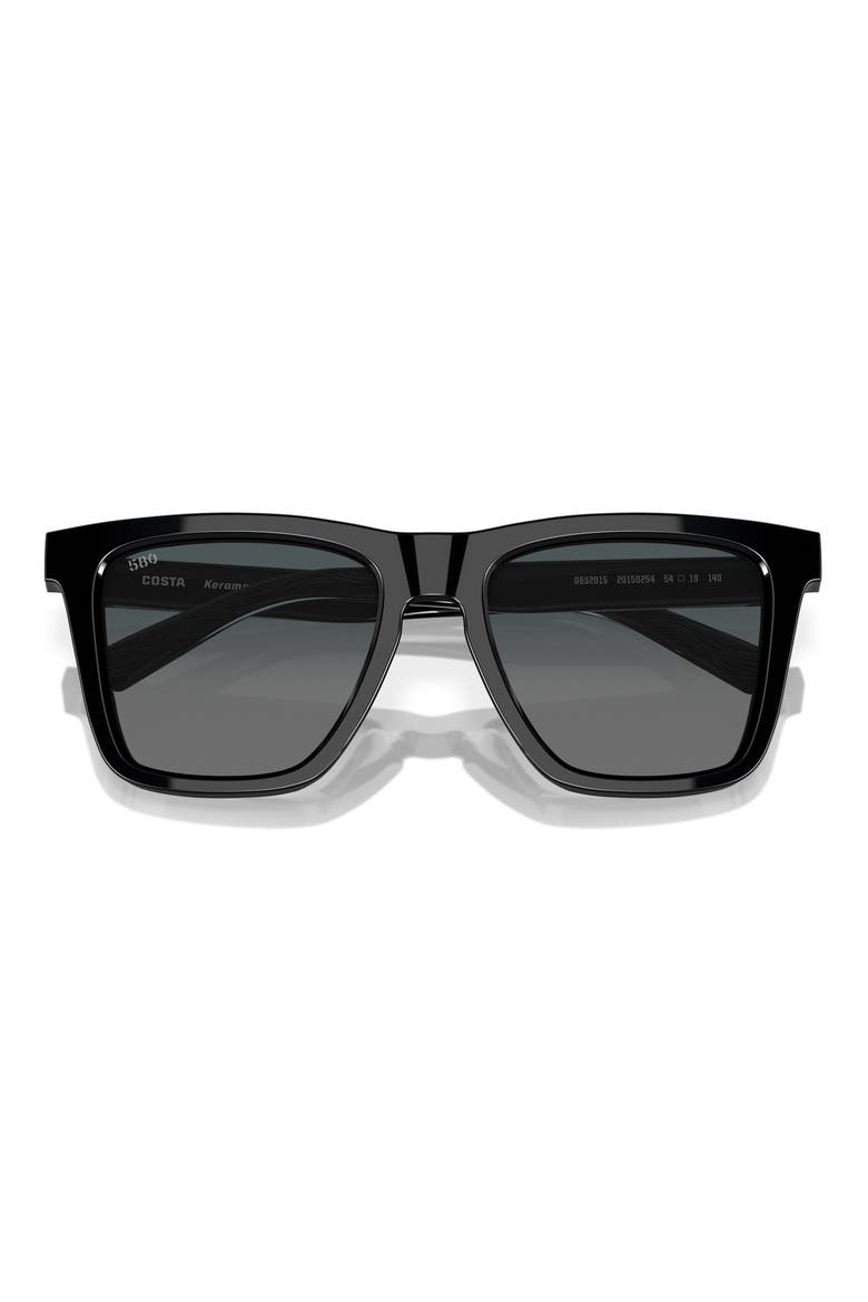 Keramas 54mm Polarized Square Sunglasses, Alternate, color, BLACK/ GRAY GRADIENT 580G