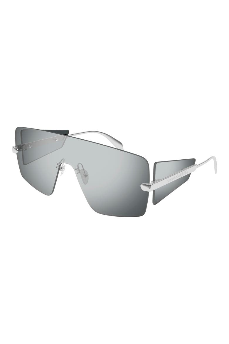 99mm Oversize Mask Sunglasses, Alternate, color, SILVER