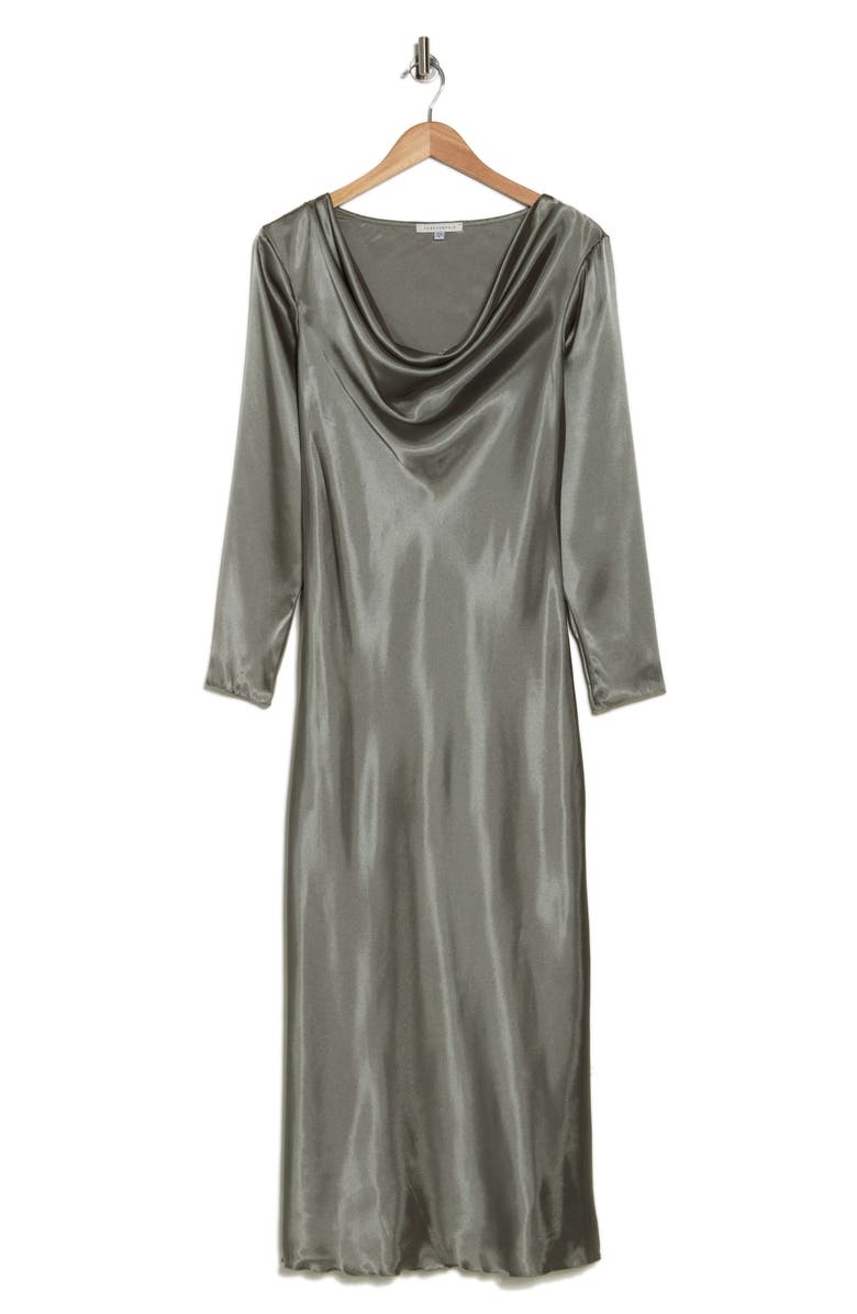 TASH AND SOPHIE Long Sleeve Satin Dress, Alternate, color, 