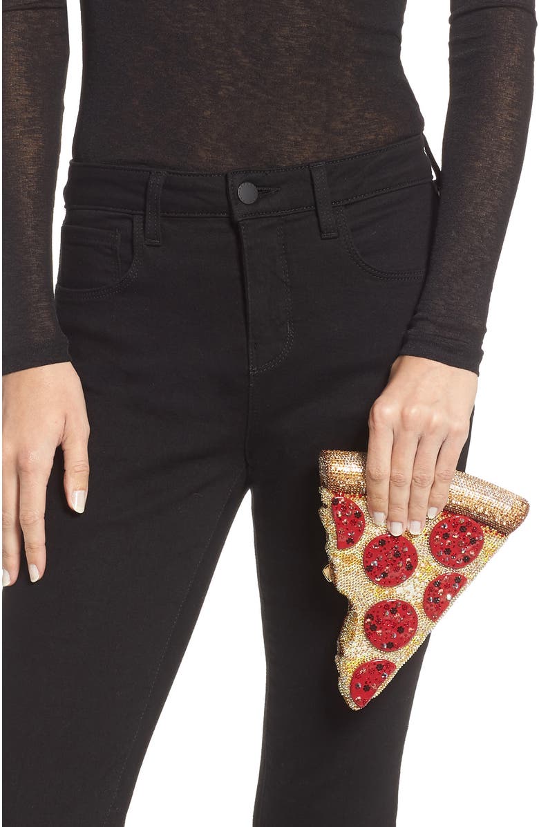 JUDITH LEIBER COUTURE Judith Leiber Crystal Pizza Bag, Alternate, color,
