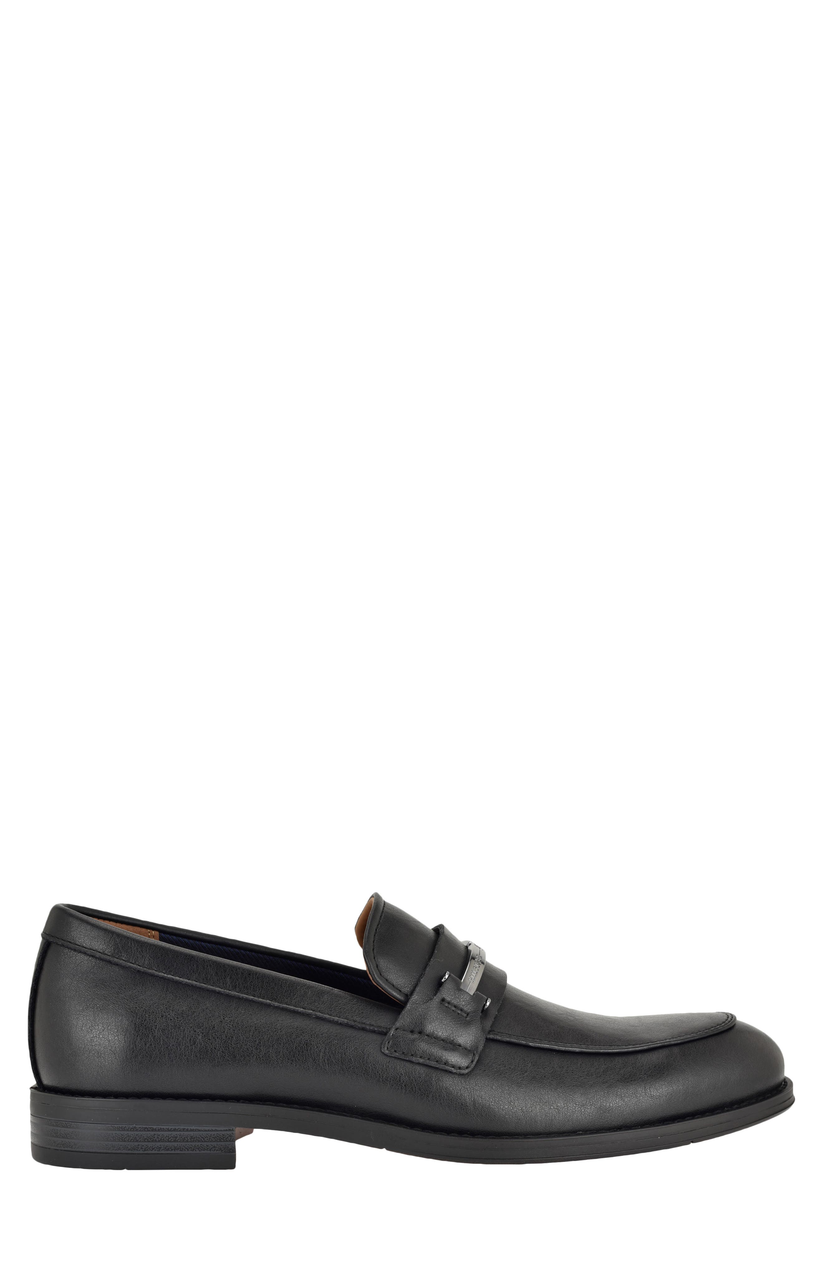 Jonnty Faux Leather Bit Loafer, Alternate, color, BLACK