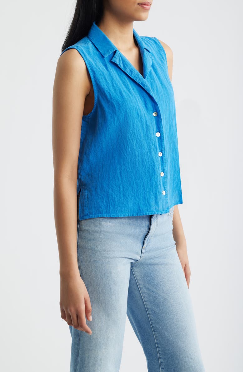 Cloth & Stone Notch Collar Sleeveless Button-Up Shirt, Alternate, color, Saltwater