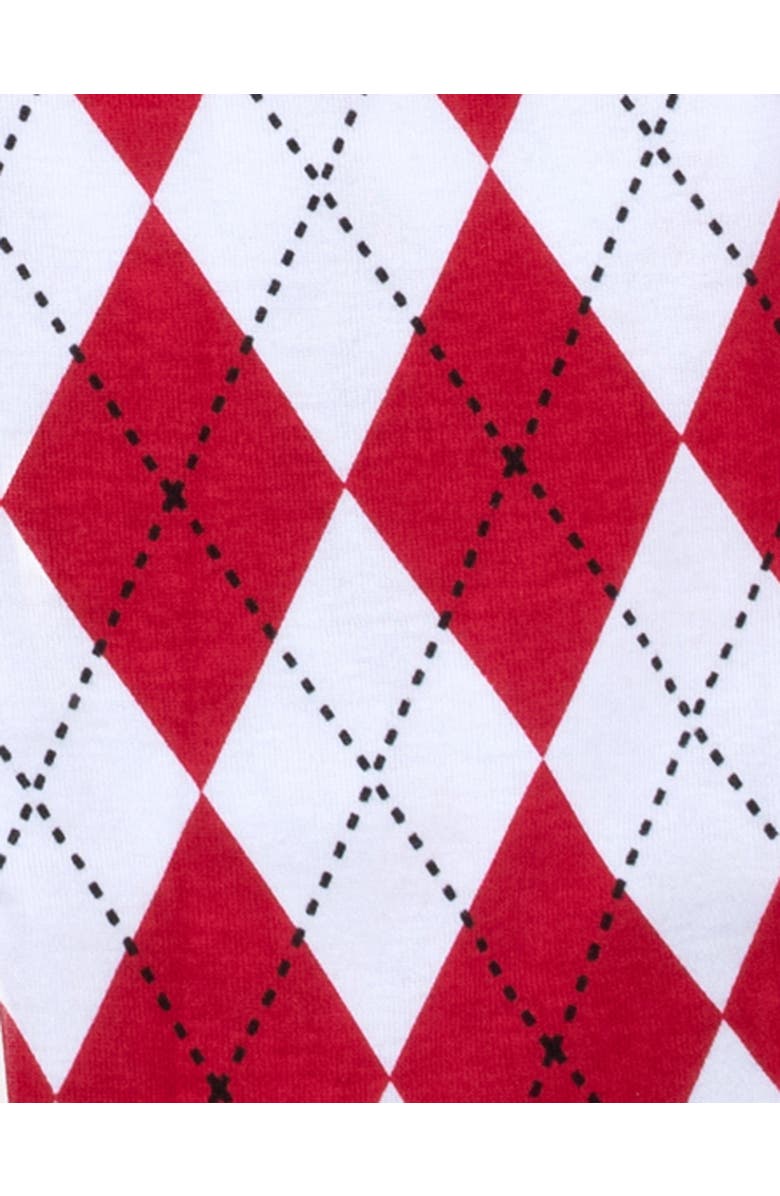 Leveret Footed Cotton Pajamas Matching Family Coordinated Holiday Prints, Alternate, color, Argyle Red & White