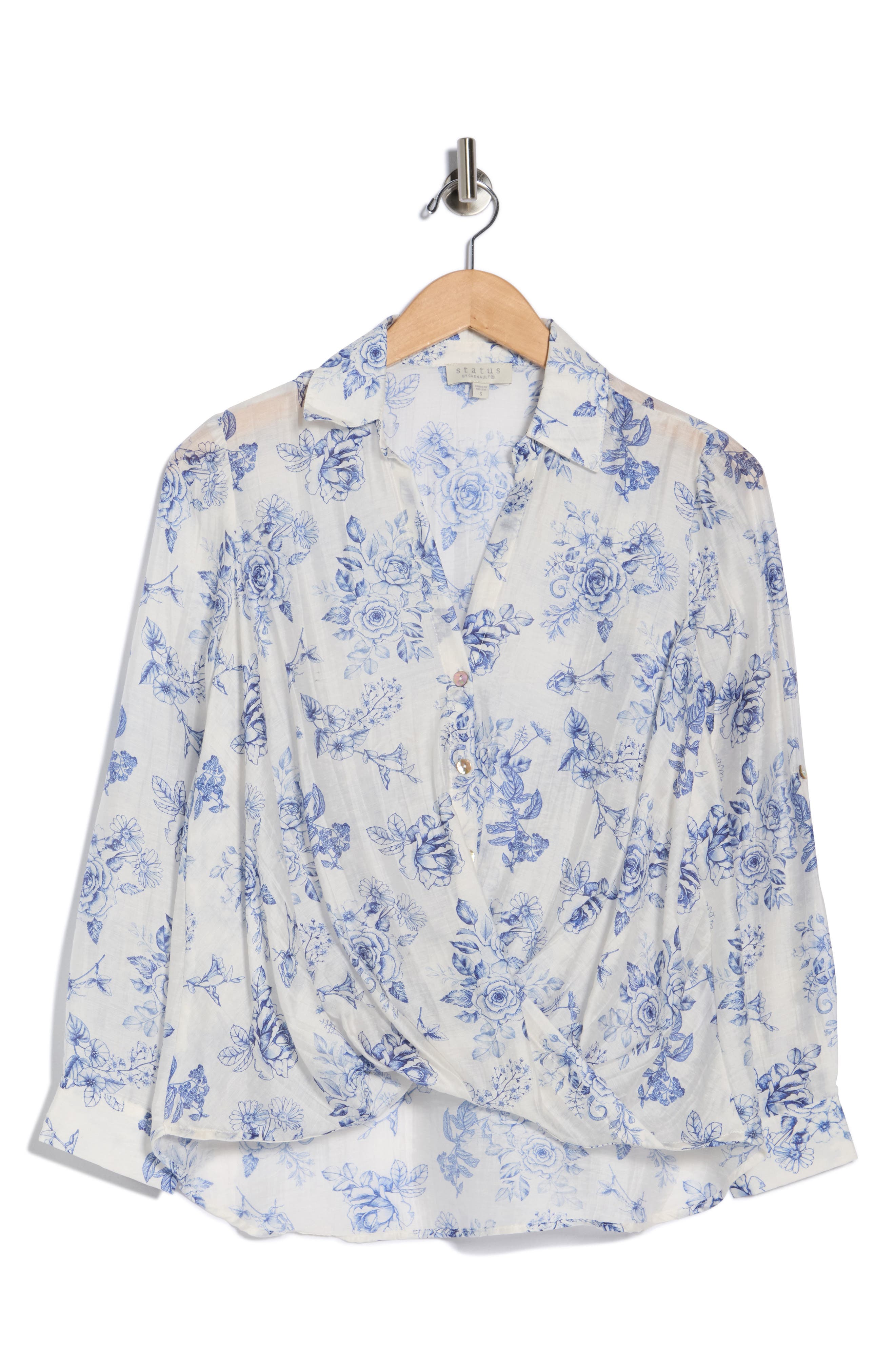 Chenault Print Woven Top In Blue