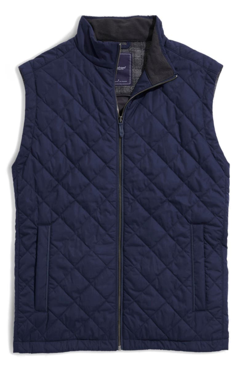vineyard vines Dorset Quilted Stretch Wool Vest, Alternate, color, Nautical Navy