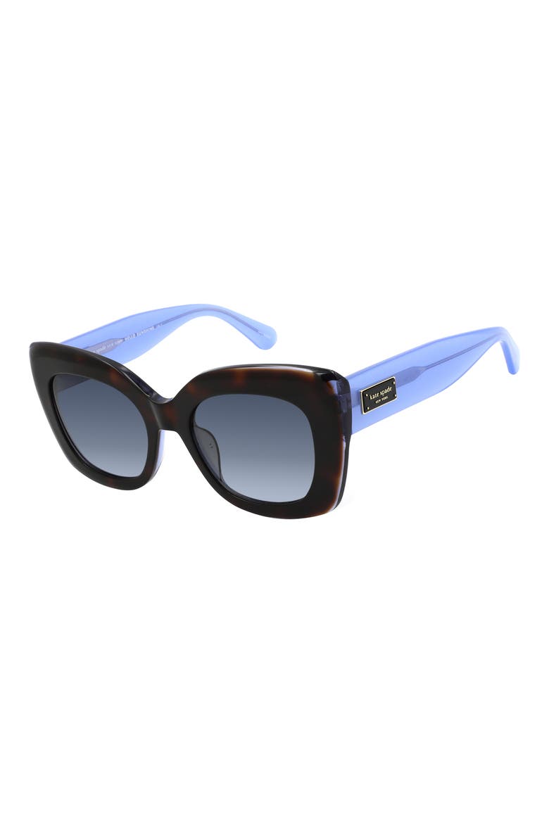 kalie 52mm gradient square sunglasses, Main, color, HAVANA BLUE/ DARK GREY SF