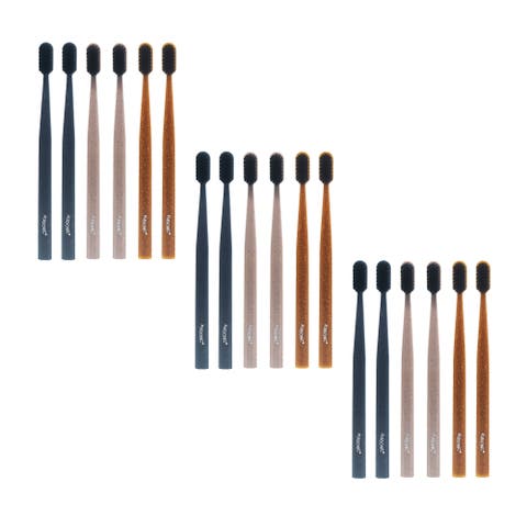 Eco Essentials Bundle 3 Packs of 100% Cedarwood Toothbrushes (6-Pack Each)