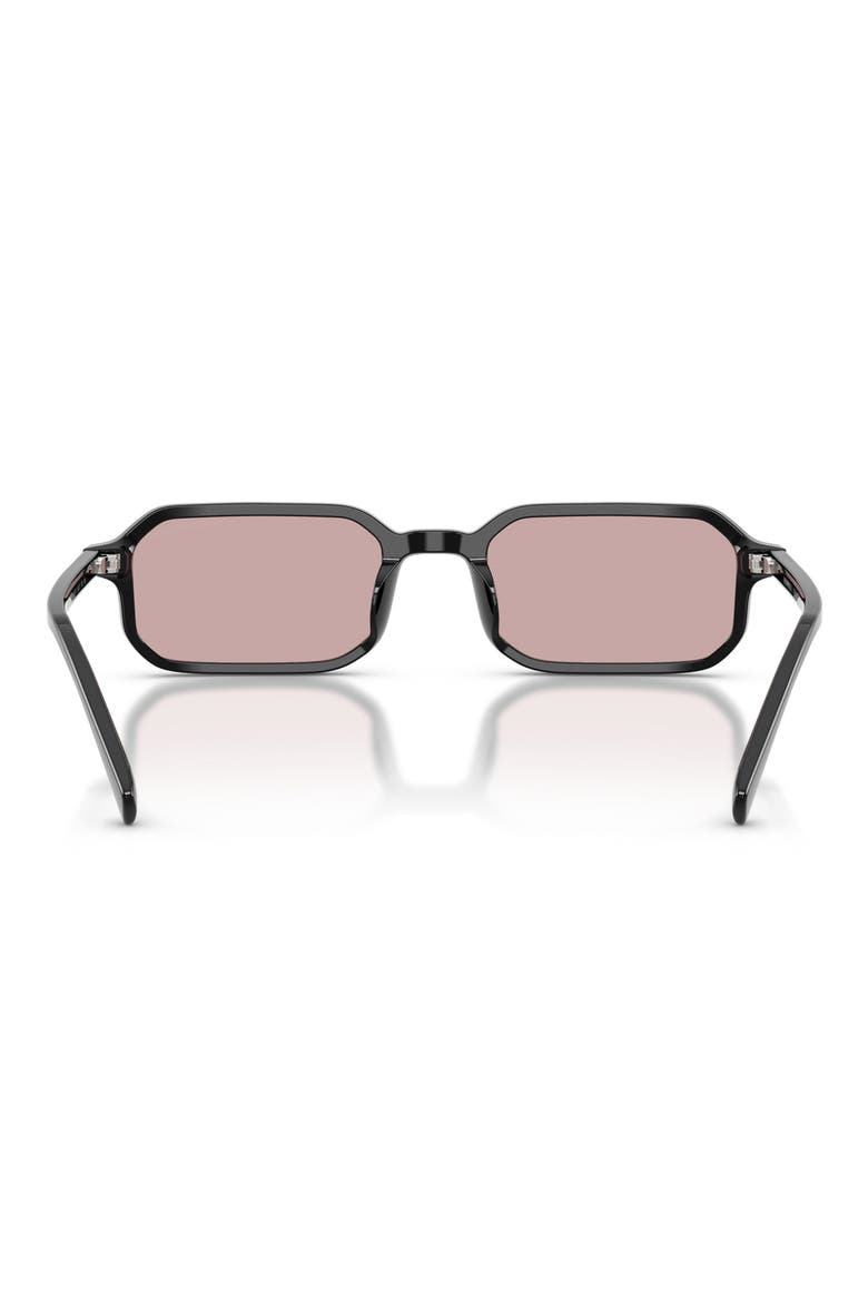 54mm Rectangle Sunglasses, Alternate, color, SHINY BLACK / PINK